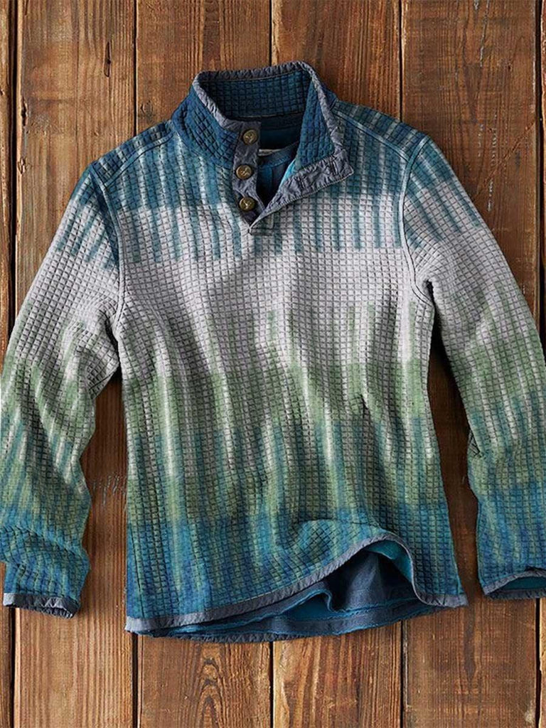 Printed Stand Collar Pullover Casual Jacket - Amazitshop