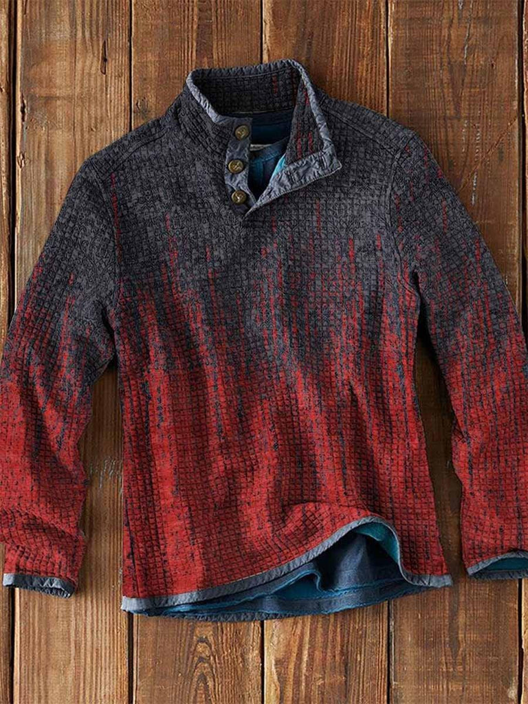 Printed Stand Collar Pullover Casual Jacket - Amazitshop