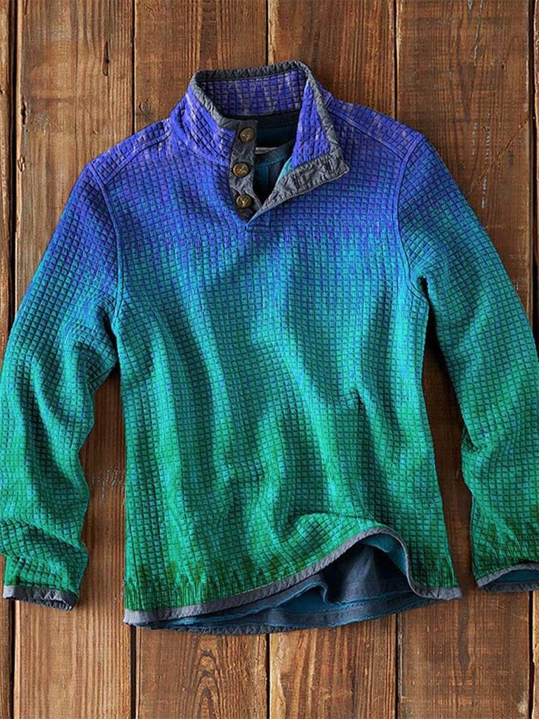 Printed Stand Collar Pullover Casual Jacket - Amazitshop