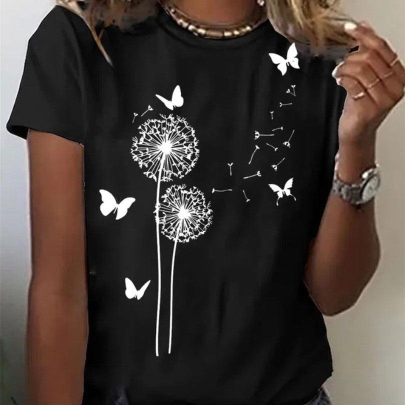 Printed T-shirt Casual Tops For Women - Amazitshop