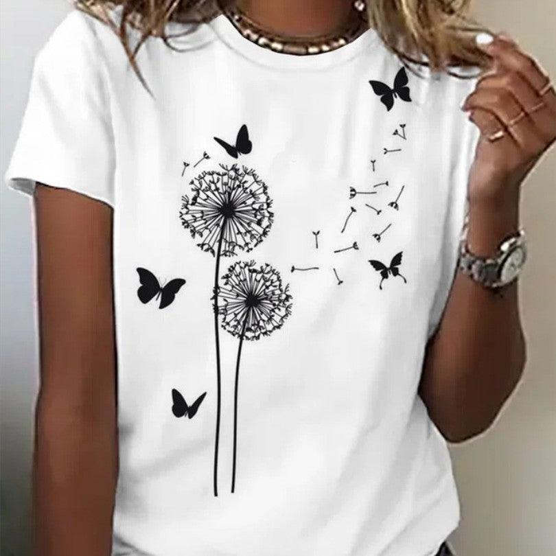 Printed T-shirt Casual Tops For Women - Amazitshop