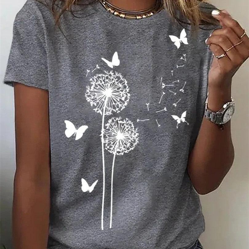 Printed T-shirt Casual Tops For Women - Amazitshop
