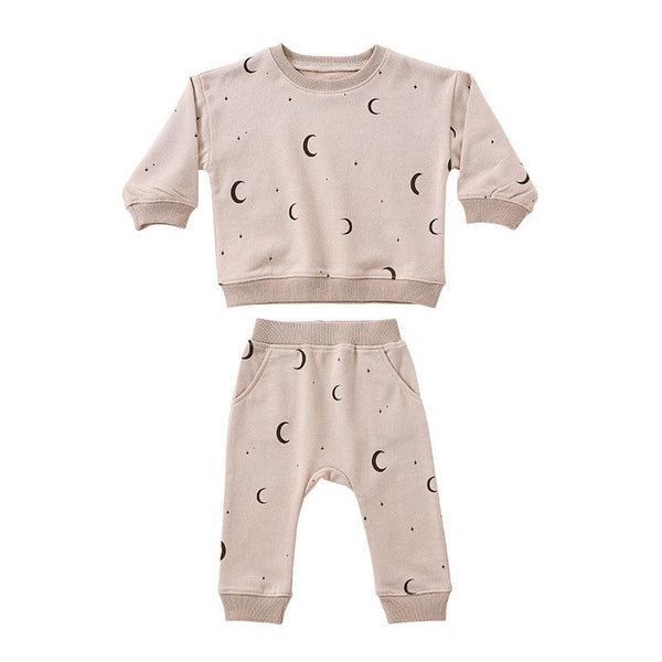 Printing Two - piece Casual Round Neck Loungewear Suit - Amazitshop