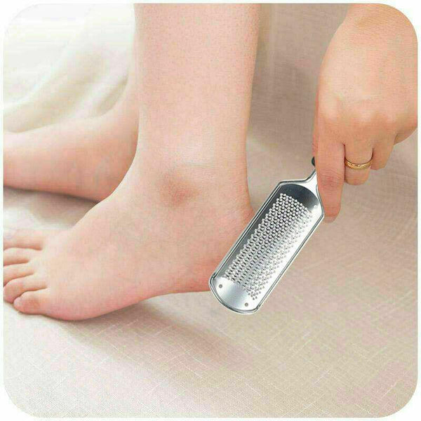 Pro 2 In1 Foot Callus Remover File Rasp Scraper Cracked Pedicure Rough Tool Colossal Foot Scrubber Foot File Foot Rasp Callus Remover Stainless Steel Foot Grater Foot Care Pedicure Tools - Amazitshop