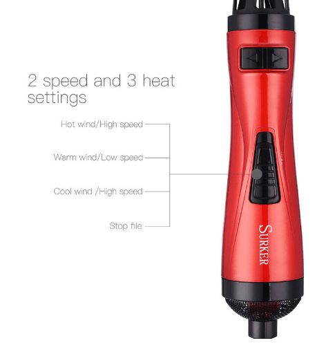 Professional Hair Dryer Rotary Brush Machine 2 in 1 Multifunction Hair Curler Curling Iron Wand Styling Tools - Amazitshop