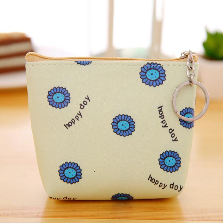 PU Leather Hand Holding Floral Coin Purse - Amazitshop