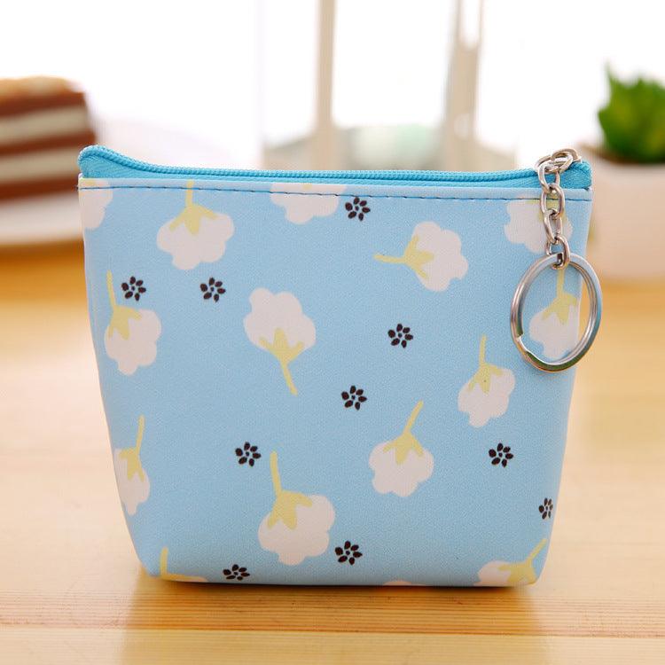 PU Leather Hand Holding Floral Coin Purse - Amazitshop
