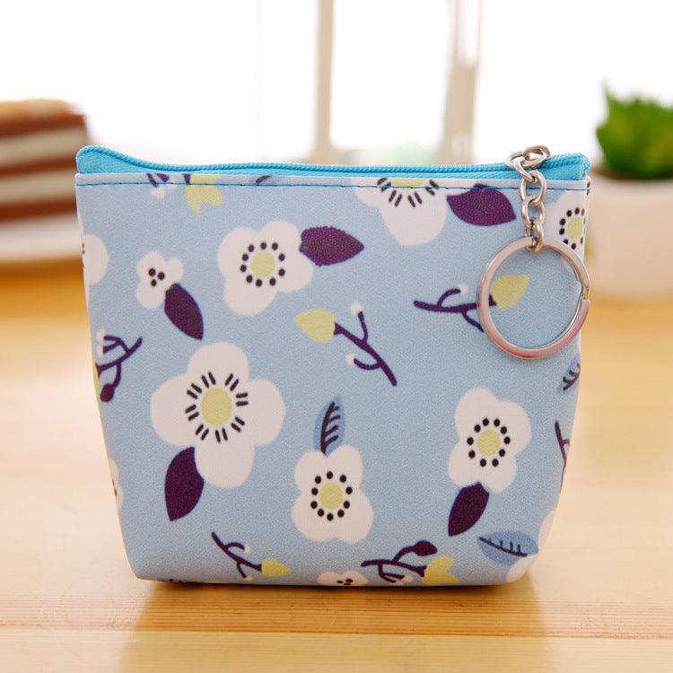PU Leather Hand Holding Floral Coin Purse - Amazitshop