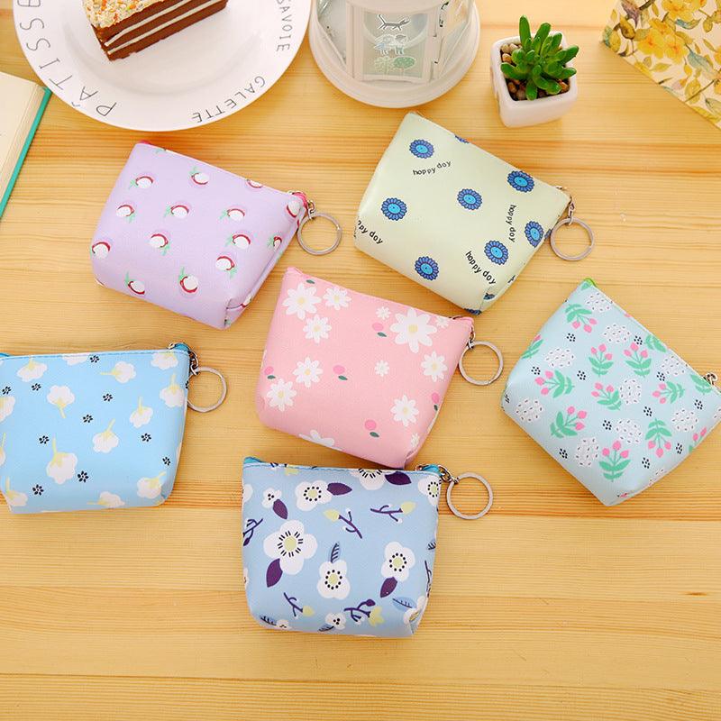 PU Leather Hand Holding Floral Coin Purse - Amazitshop