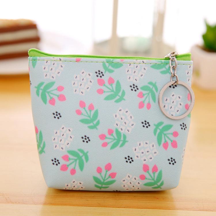 PU Leather Hand Holding Floral Coin Purse - Amazitshop