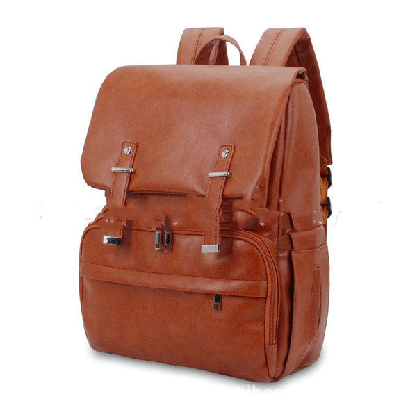 Pu Mommy Bag Amazon Double Shoulder Milk Bag Fashion Mother And Baby Backpack - Amazitshop