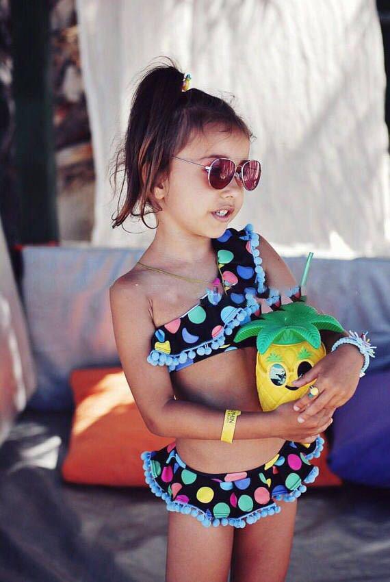 Pudcoco Girl Swimsuit Cute Kids Baby Girls Polka Dot Swimsuit Swimwear Bathing Suit Tankini Bikini Set - Amazitshop