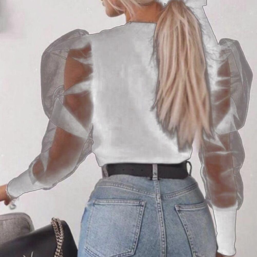 Puff sleeve long sleeve shirt - Amazitshop