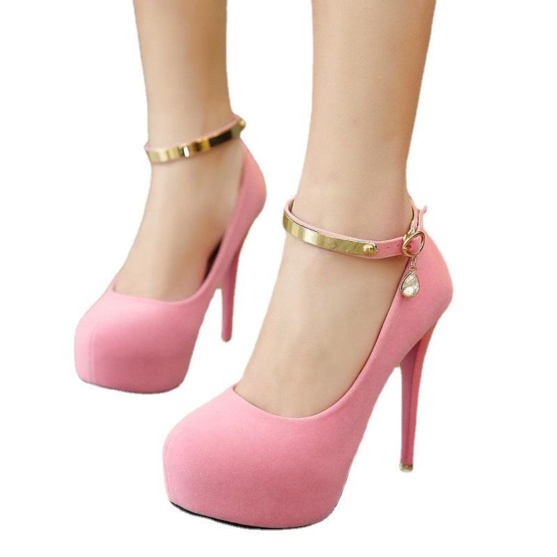Pumps Shoes Woman Pumps Metal Ankle Strap Wedding Party - Amazitshop