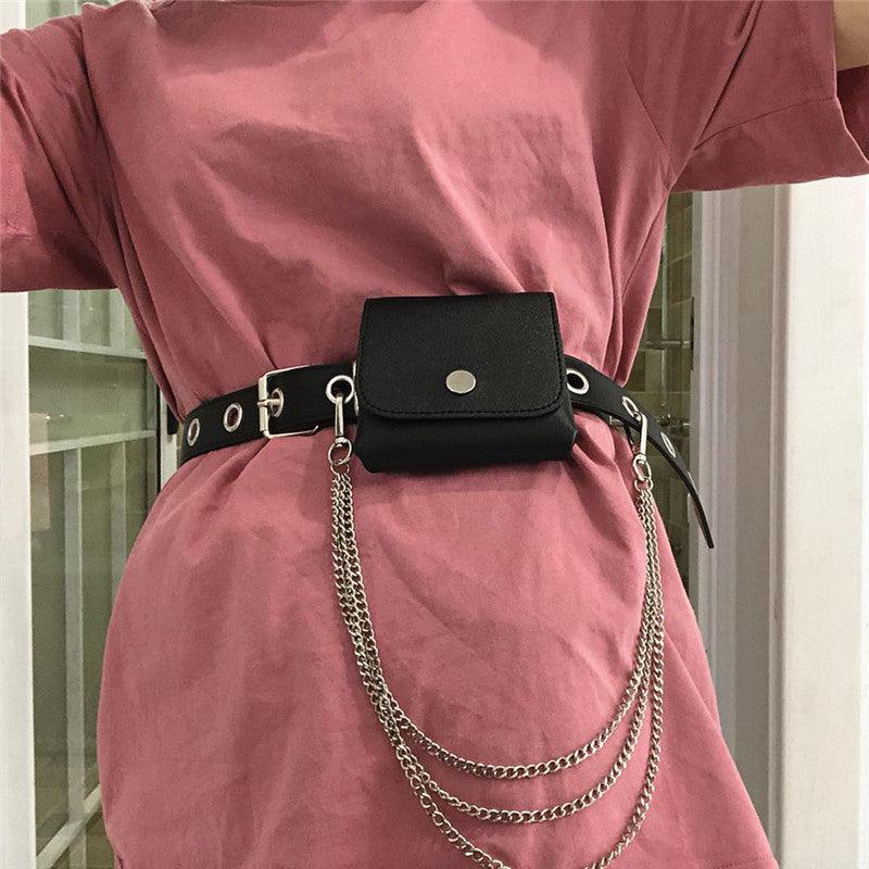 Punk Belt Female Cool Ins Chain Belt Bag Decoration - Amazitshop