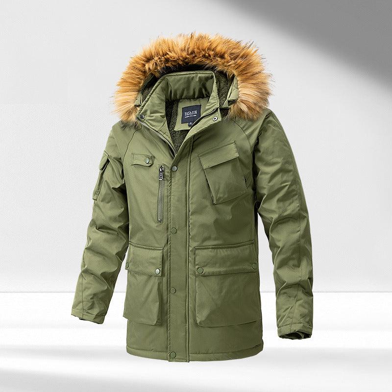 Pure Cotton Coat Cotton - padded Coat New Loose Casual Mid - length Jacket - Amazitshop