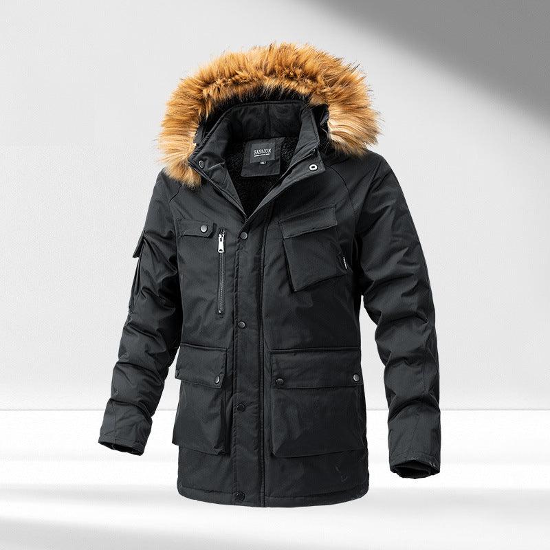 Pure Cotton Coat Cotton - padded Coat New Loose Casual Mid - length Jacket - Amazitshop