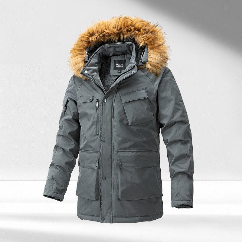 Pure Cotton Coat Cotton - padded Coat New Loose Casual Mid - length Jacket - Amazitshop