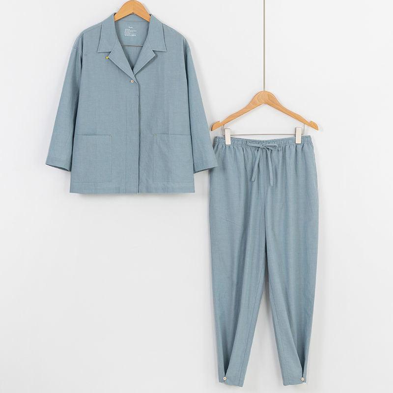 Pure Cotton Plaid Washed Cotton Without Side Seams Couples Home Service - Amazitshop