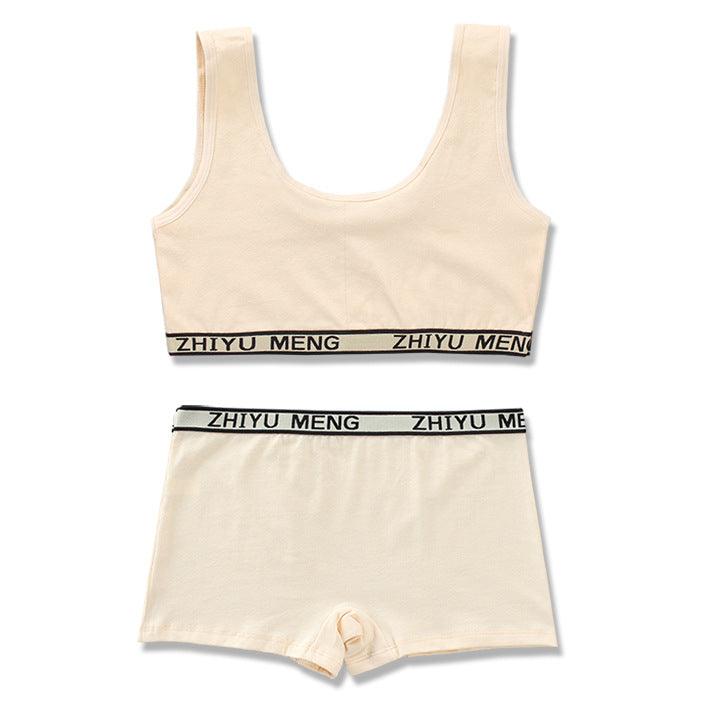 Pure Cotton Solid Color Underwear Set - Amazitshop