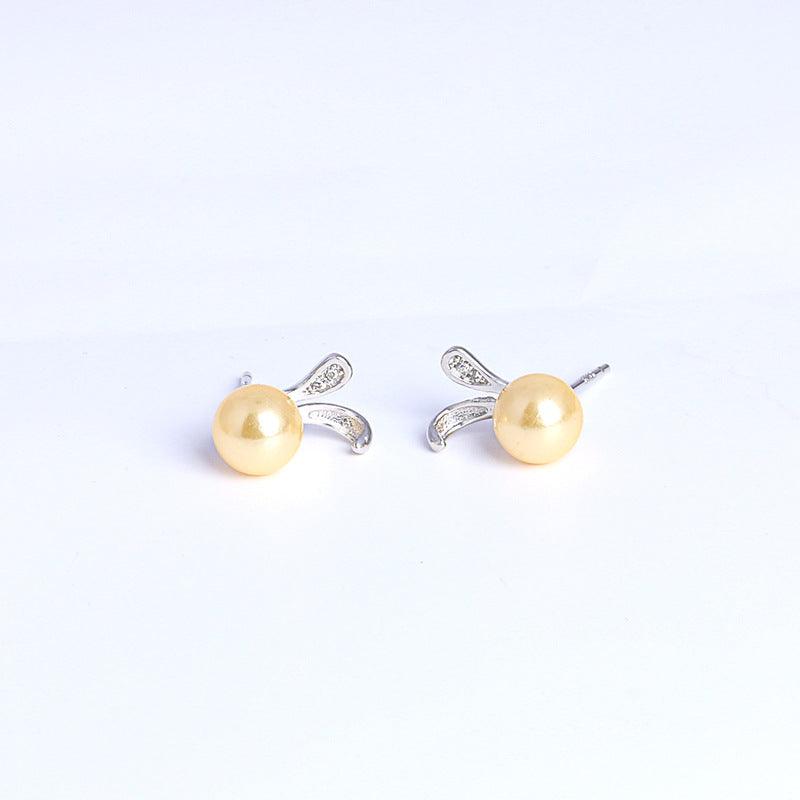 Rabbit Earring Jewelry 925 Silver Pearls Stud Earing For Kids Children - Amazitshop