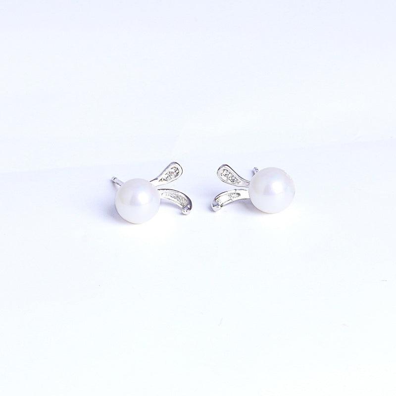Rabbit Earring Jewelry 925 Silver Pearls Stud Earing For Kids Children - Amazitshop