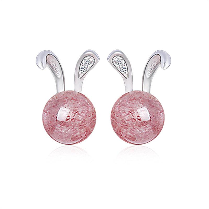 Rabbit Earring Jewelry 925 Silver Pearls Stud Earing For Kids Children - Amazitshop