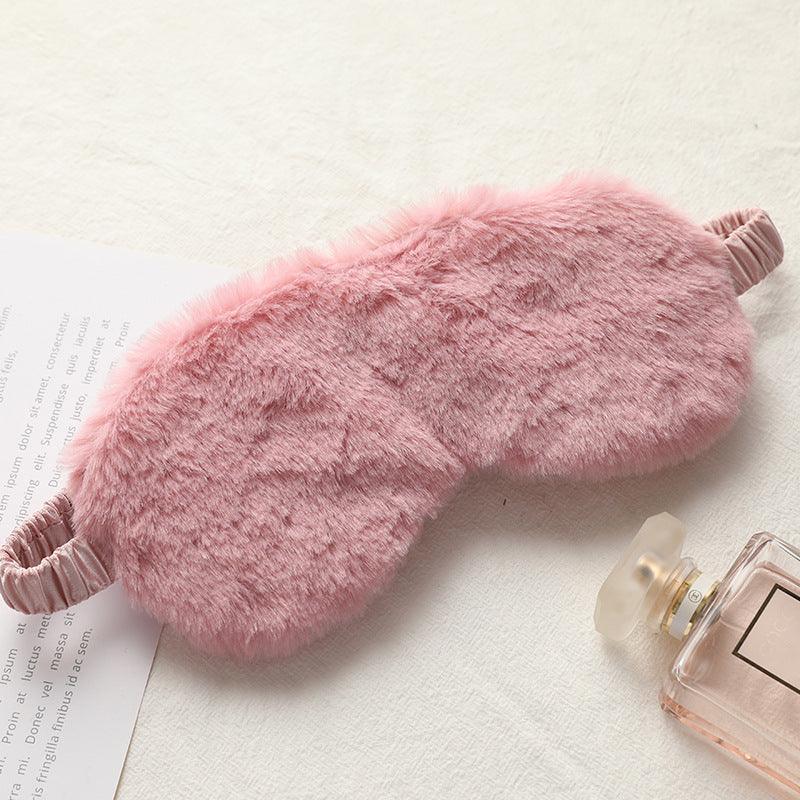 Rabbit fur blackout sleep eye mask - Amazitshop