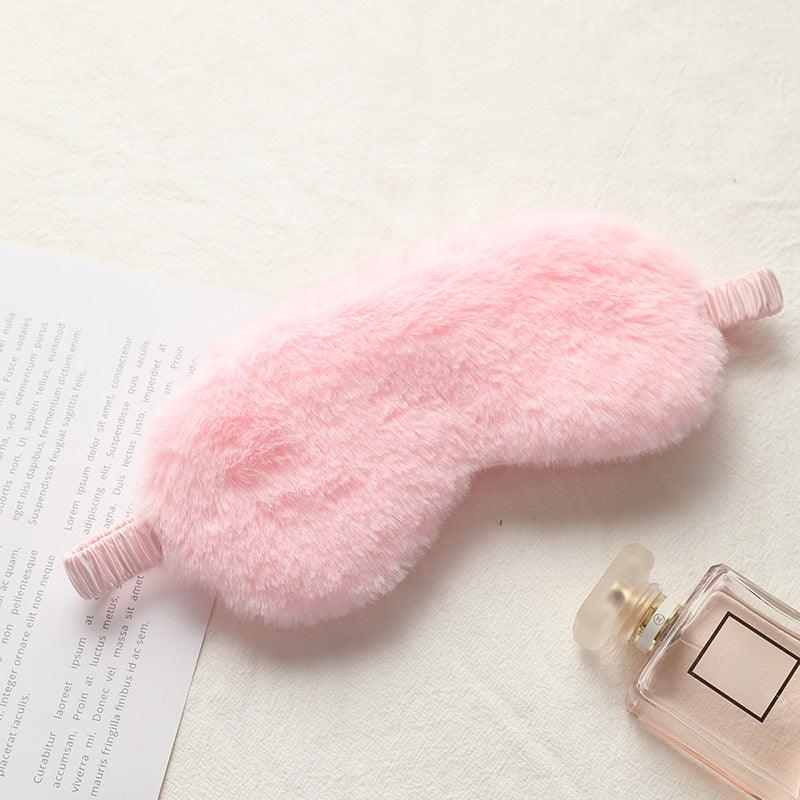 Rabbit fur blackout sleep eye mask - Amazitshop