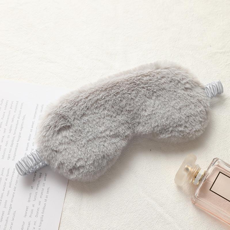 Rabbit fur blackout sleep eye mask - Amazitshop