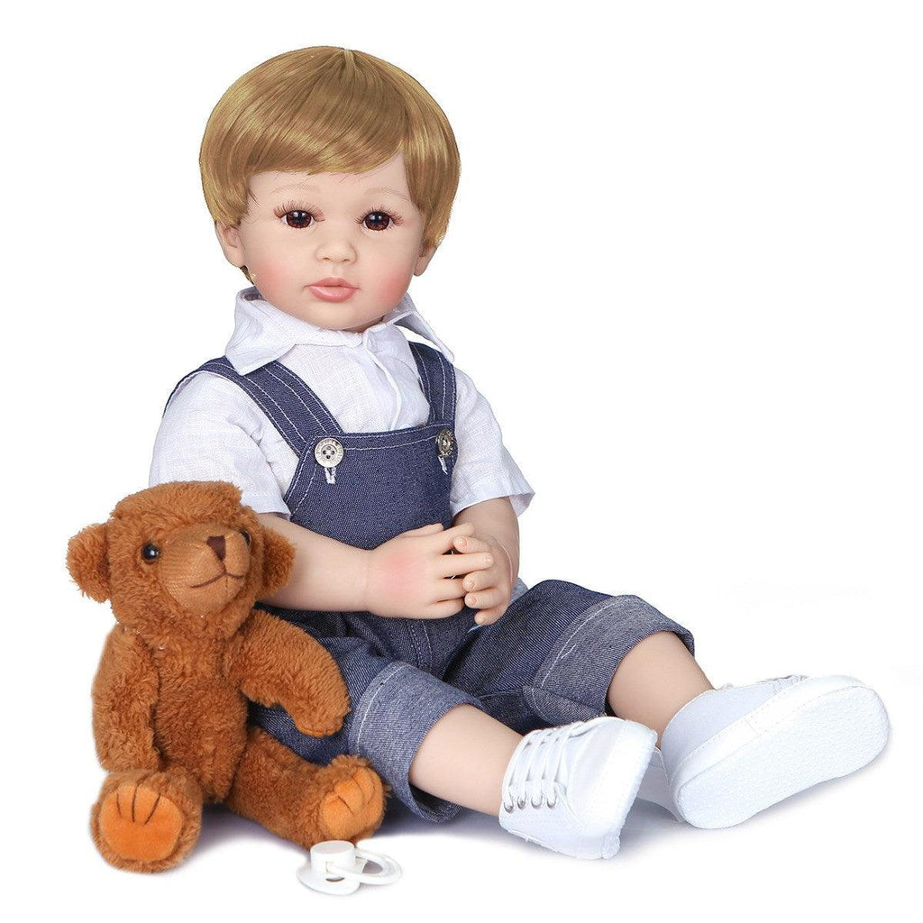 Reborn Baby Jeans 60 cm Baby Boy Simulation Doll - Amazitshop