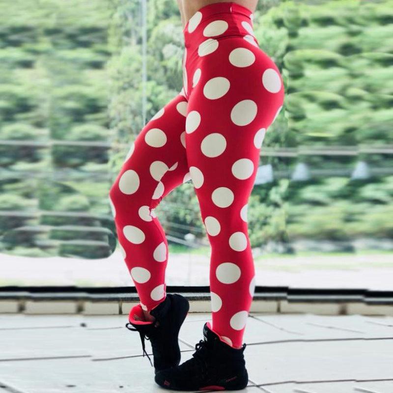Red Bottom White Circle Leggings - Amazitshop