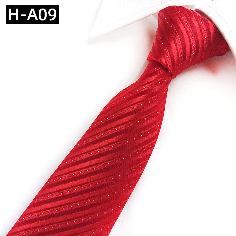 Red Celebration Show Wedding Polyester Fabric Tie - Amazitshop