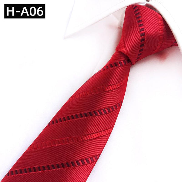 Red Celebration Show Wedding Polyester Fabric Tie - Amazitshop