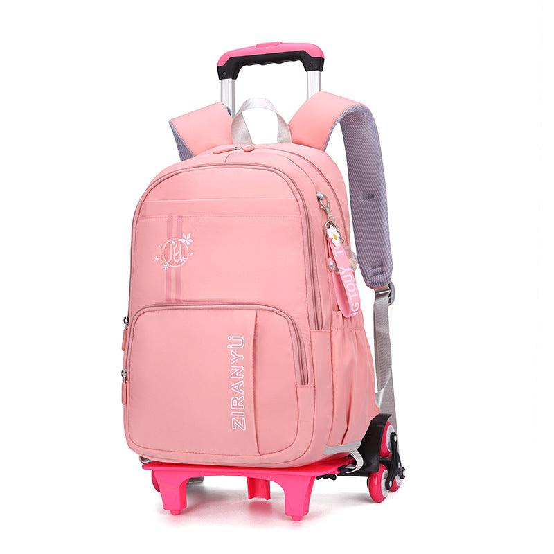 Removable Children School Bags for Baby School Backpack with Wheel Trolley Backpack Kids Luggage Bag Travel Backpack - Amazitshop