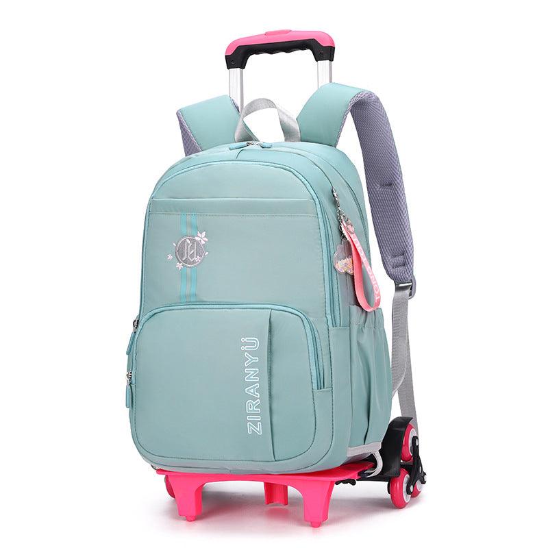 Removable Children School Bags for Baby School Backpack with Wheel Trolley Backpack Kids Luggage Bag Travel Backpack - Amazitshop