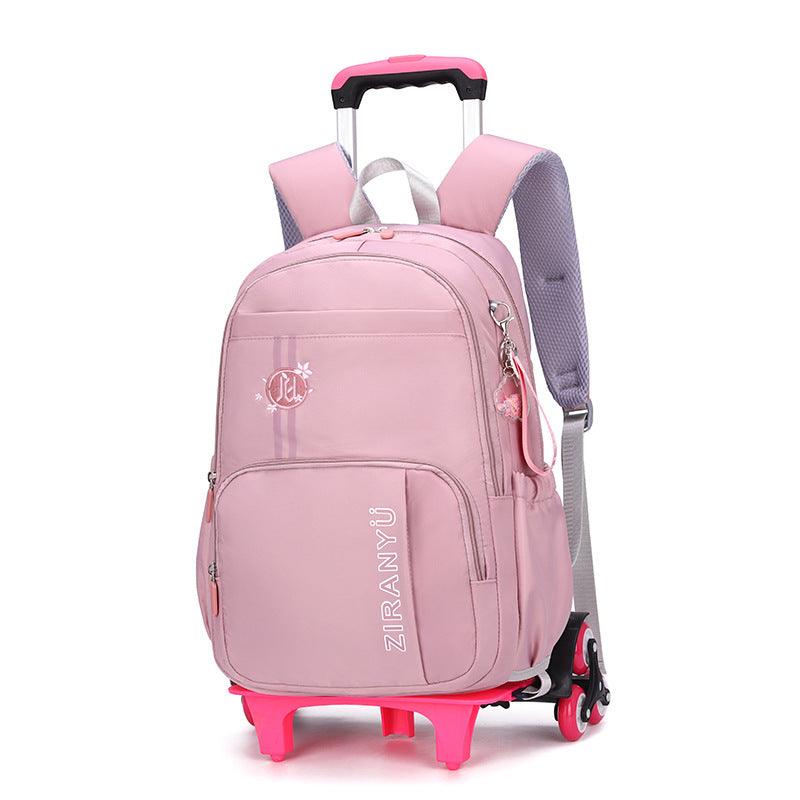 Removable Children School Bags for Baby School Backpack with Wheel Trolley Backpack Kids Luggage Bag Travel Backpack - Amazitshop