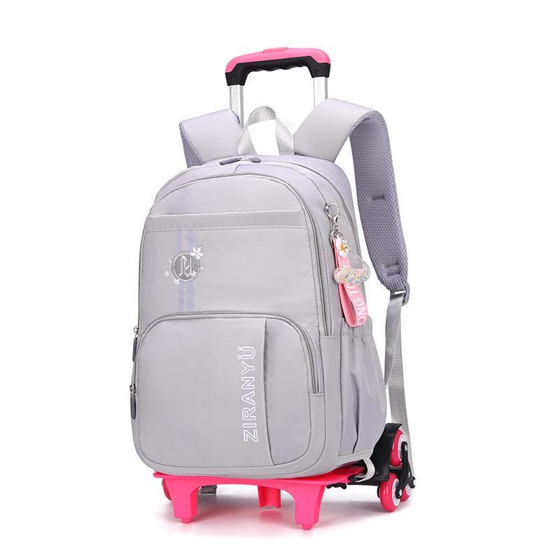 Removable Children School Bags for Baby School Backpack with Wheel Trolley Backpack Kids Luggage Bag Travel Backpack - Amazitshop