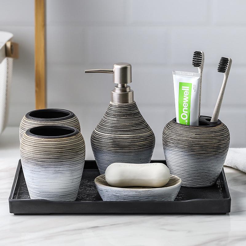 Retro Brushed Bathroom Wash Set - Amazitshop