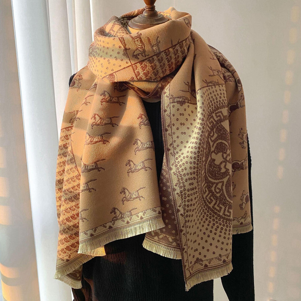 Retro Carriage Autumn And Winter New Warm Scarf For Women - Amazitshop