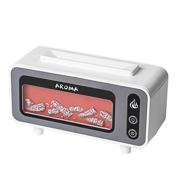 Retro Fireplace Aroma Diffuser Simulation Flame Creative Desktop Humidifier - Amazitshop