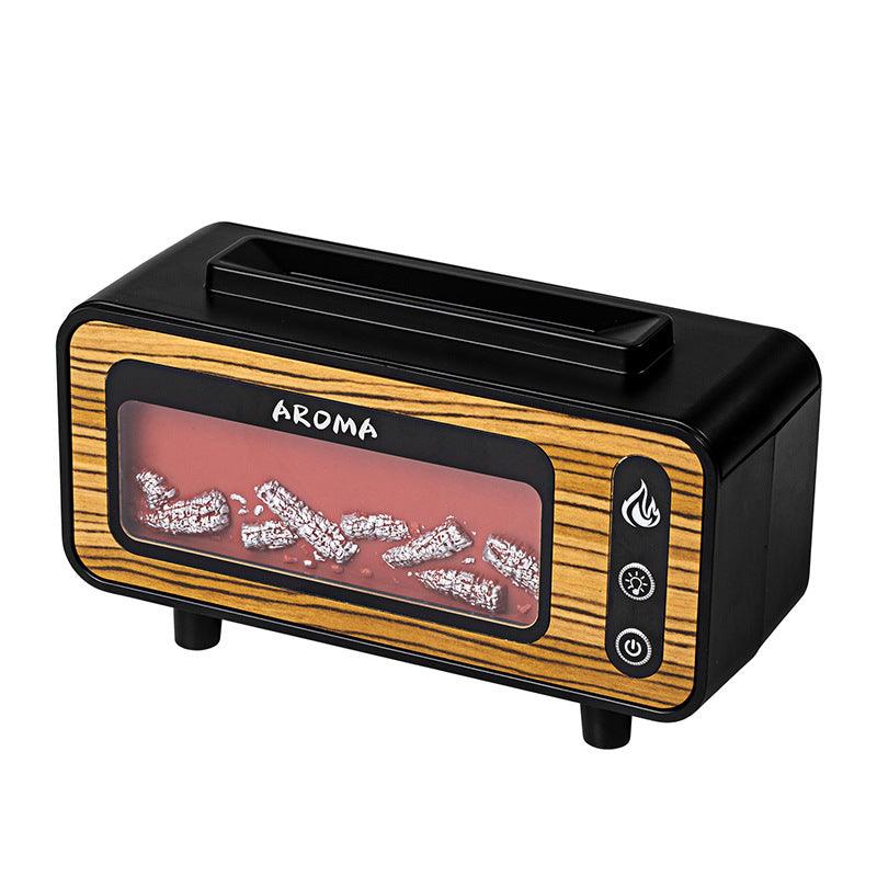 Retro Fireplace Aroma Diffuser Simulation Flame Creative Desktop Humidifier - Amazitshop