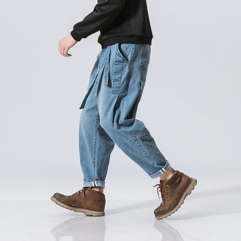 Retro Loose Denim Trousers Fashion Plus Size Men - Amazitshop