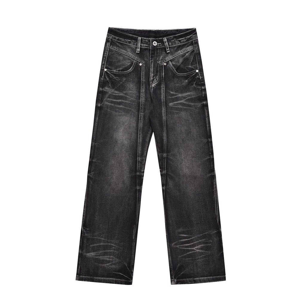 Retro Minority Splicing Worn Jeans - Amazitshop