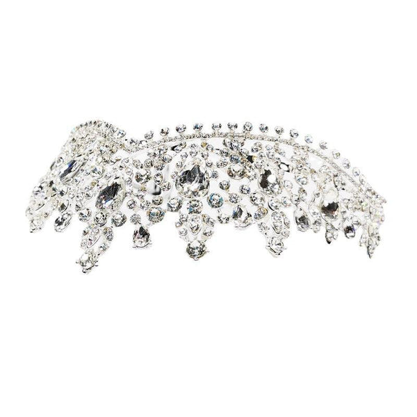 Rhinestone Crown Bridal Wedding Tiara Big Crown Wedding Tiara Crown - Amazitshop