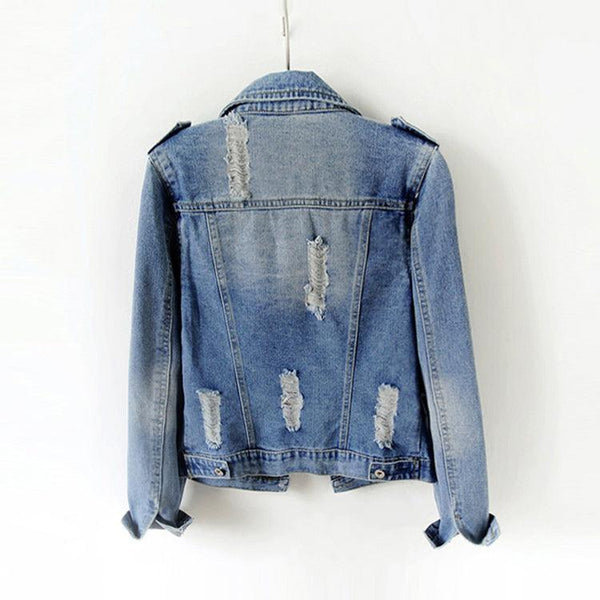 Ripped denim jacket - Amazitshop