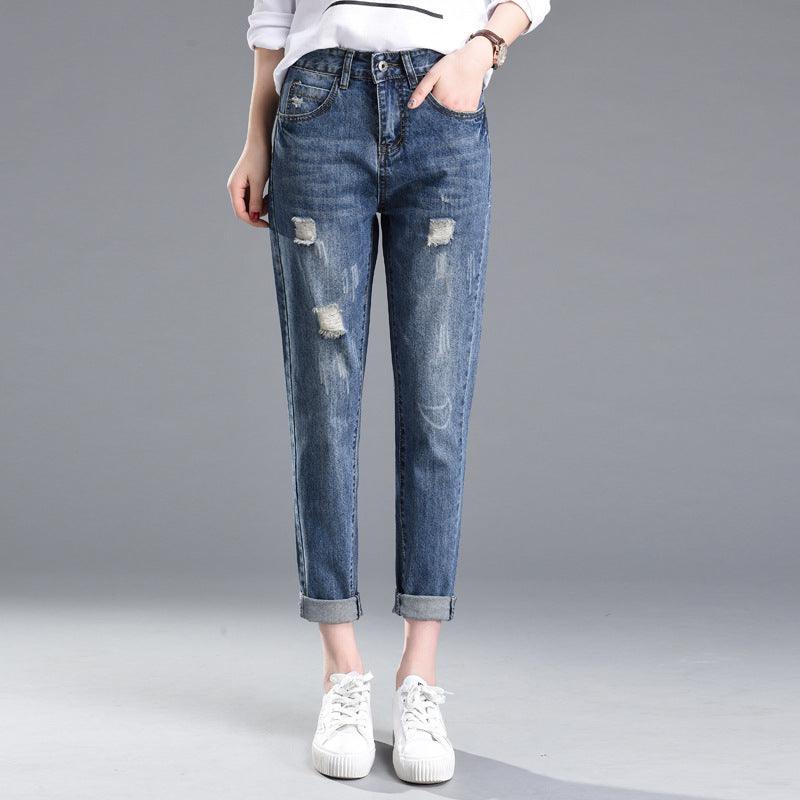 Ripped denim jeans for women - Amazitshop