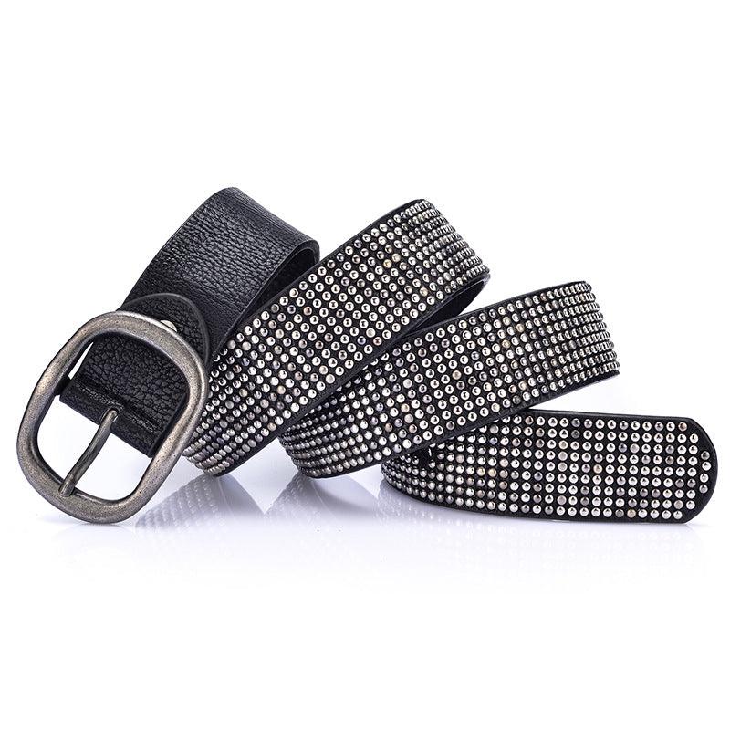 Rivet Decorated Ladies Fashion Cool Style Wide Belt - Amazitshop