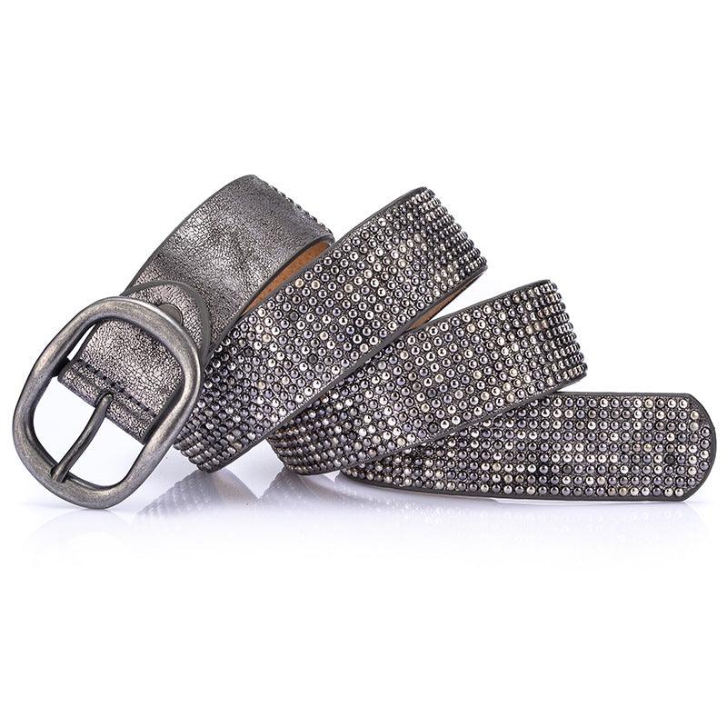 Rivet Decorated Ladies Fashion Cool Style Wide Belt - Amazitshop