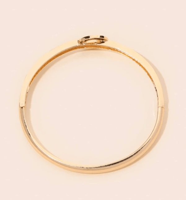 Roman Numeral Detail Zircon Decor Bangle - Amazitshop